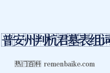 普安州判杭君墓表组词是什么意思的图片
